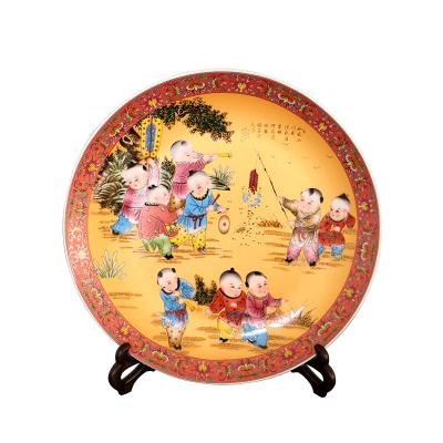 China China Color Paint Ceramic Dish With Stand For Decoration for sale