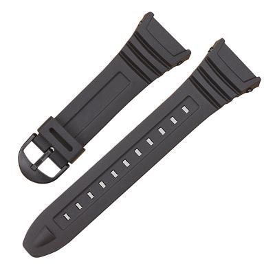 China Comfortable Customize 18mm Customize W-96h Black Rubber Watch Bands Strap for sale