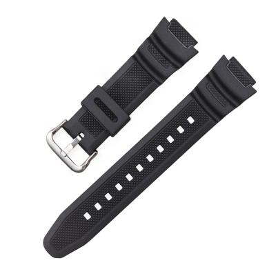 China Comfortable Customize 18mm Customize Black Rubber Watch Bands Strap AE-1000 for sale