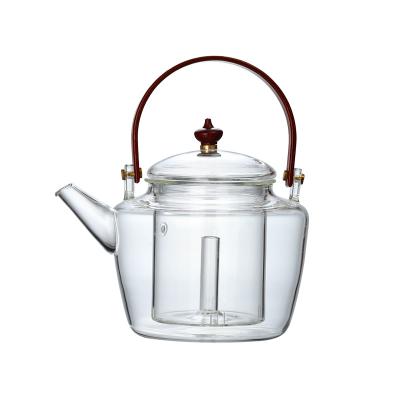 China WITH LID 2021 New Products Clear Pyrex Glass Teapot 1100ml for sale