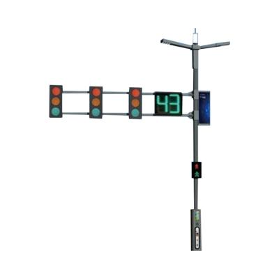 China Outdoor Hot Selling CCTV Direction Indicator Signal Galvanized Traffic Light Pole For Sidewalk for sale