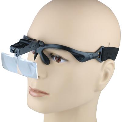 China 9892B Interchangeable Headband Reading Led Light Magnifier Headband Magnifying Glass for sale