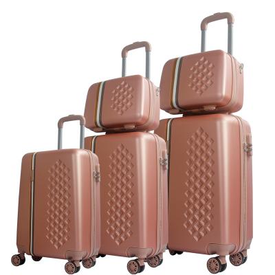 China ABS Vintage Ladies Traveling Bags Sample Luggage Set Pink Luggage Set for sale