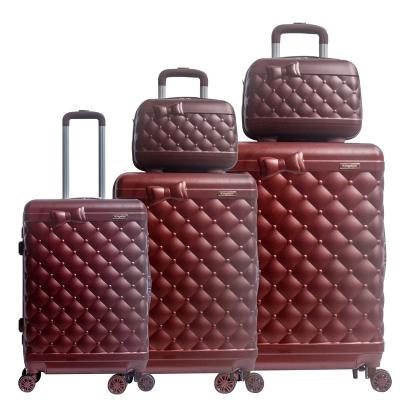 China 5pcs ABS Hard Shell Women Luggage Cabin Waterproof Travel Hand Carry Metal Suitcase for sale