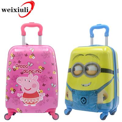 China Cheap Hard Plastic Small Character Hard Shell Kids Trolley Suitcases Frames Filters Travel Kid's Luggage Set For Kids Travel for sale