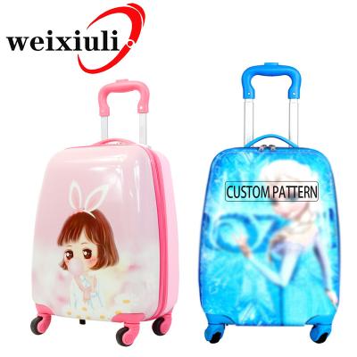 China Hard ABS Luxury Kids To Travel Trolley Luggage Bags Manufacturing Designer Hard Shell Hand Luggage Custom Kids Suitcase Set Small for sale