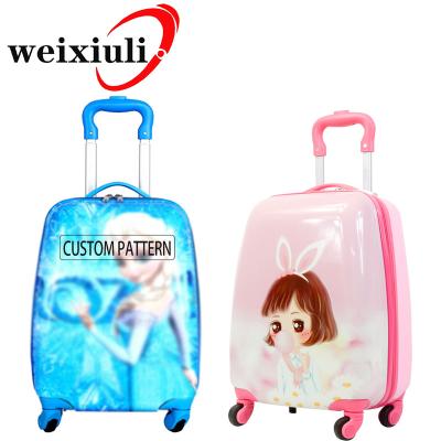 China Hard labor will shape Chinese cartoon children travel trolley luggage bags hard shell small hand luggage custom kids suitcase set for KIS for sale