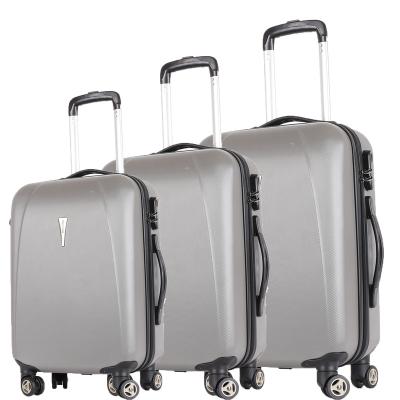 China Luxury Custom Slivery Gray Luggage Bag Travel Luggage Suitcases Trolley for sale