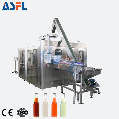 China Food With Conveyor Full Automatic Liquid Glass Bottle Filling Machine 3 In 1 for sale