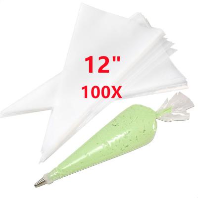 China 100pcs/pack Disposable Anti-Splash 12 Inch Pastry Decorating Tools Bags DIY Creams Icing Cookie Cake Piping Bag for sale