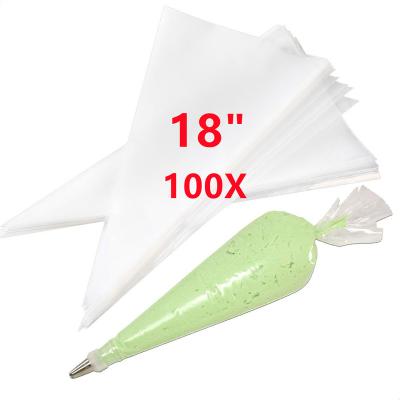 China 100pcs/pack Disposable 18 Inch Anti-Splinter PE Spout Fondant Cake Pastry Tool Dessert Plastic Disposable Icing Decorating Bags for sale