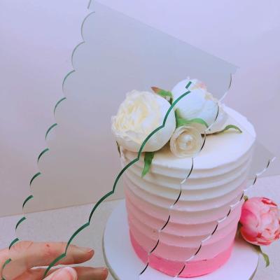 China Viable Clear Acrylic Cream Decorating Tool Cake Icing Smoother Transparent Comb Scraper Designing for sale