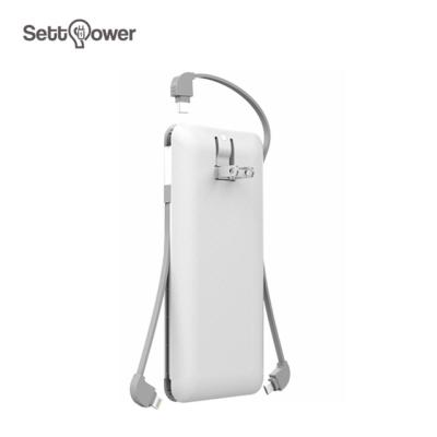 China Fast Charging Support 2021 New Products Power Banks 10000mAh Wall Plug-in And All In One Cables Settpower RSQ3-A for sale