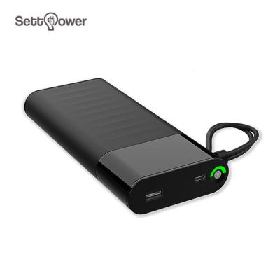 China Settpower PB165 Cordless New Product Power Bank Fast Charging Power Bank 20000mah With 18W PD Power Banks Built In 2 Charging Cables for sale