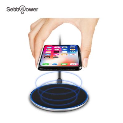 China Mobile Phone Settpower 2021 New Product Trending 10W Fast Ultra Thin Universal Wireless Charger for sale