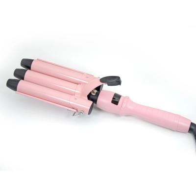 China Professional Ceramic Coated Triple Curling Hair Iron Triple Barrel Hair Curler Iron for sale