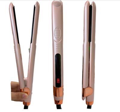 China Infrared Hair Iron Hair Straightening Machine Custom Ionic Rose Gold Hair Straightener Floating Brown Hair Straightener for sale