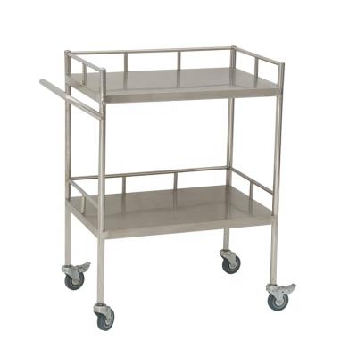 China Surgic Trolley 2 Tiers Stainless Steel Tool Trolley CY-D402 Kitchen Hospital Laboratory Living Room Medical Equipment Modern for sale