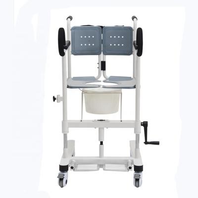 China Portable Metal Folding Commode Wheelchair Shower Commode Chair Wheelchair With Toilet for sale