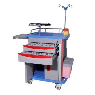 China Modern Hot Sale CY-D409 Hospital ABS Mobile Crash Trolley/Resuscitation Trolley Price for sale