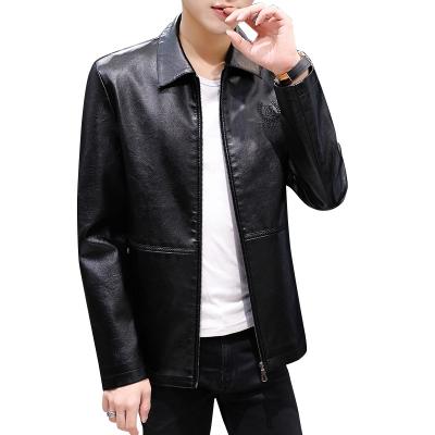 China 2021 New Design QUICK DRY Men's Leather Jacket With Lapels Men's Jackets Leather Casual Leather Jacket for sale