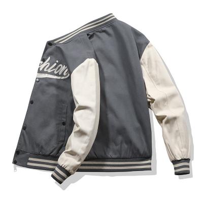 China Breathable Outdoor Cotton Sports Jackets Mens Embroidery Fashion Student Coat Baseball Collar Varsity Jacket for sale