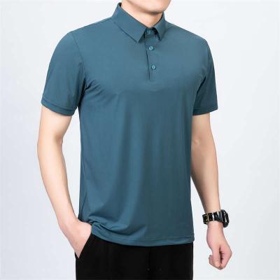 China Turquoise Regular Good Quality Breathable QUICK DRY T Polo Lapel Smooth Casual Various Nylon T-Shirt Plus Size Shirts for sale