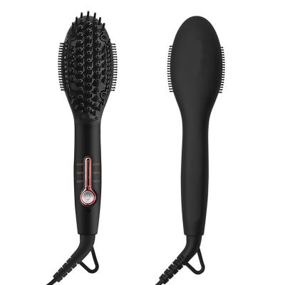 China Mini Hair Straightener Brush With Ceramic Coating Travel Size Iron Round Cover Anti-heat Electric Flat Top Sale for sale