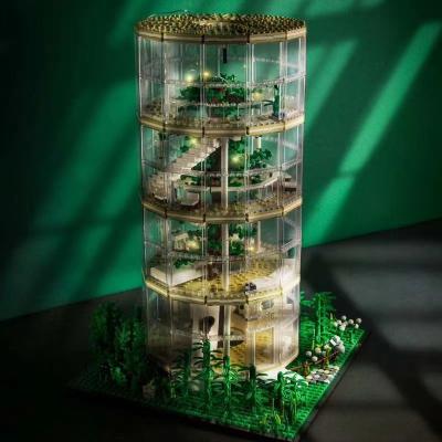 China Educational diy 3495+ pcs glass treehouse building toy building block kids toys for kids with light for sale