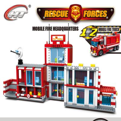 China 6210# 900+ Pieces Removal Fire Engine Headquarters 64x38x8.5CM for sale