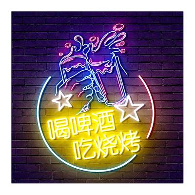 China Custom Illuminated Buildings Neon Sign Led Electronic Advertising 3d Neon Light Sign for sale