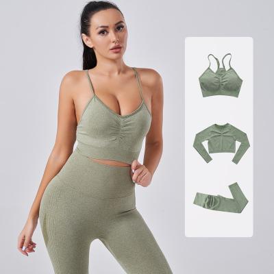 China Breathable Sexy Bra And Leggings Sports Underwear Workout Wear For Women Seamless Yoga Tops Activewear for sale