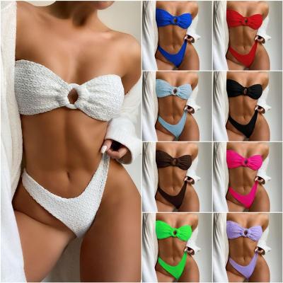 China 2022 Summer New Ladies Swimsuit Breathable Strapless Swimwear Sexy Bikini With Cover Luxury Swimwear for sale