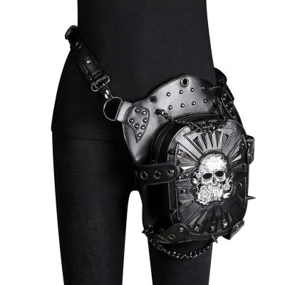 China Water Proof Gothic Steampunk Bag Skull Retro Rock Punk Goth Shoulder Waist Bags Leg Thigh Lady Bag Hip Hop Rivet Packs Style For Women Men for sale