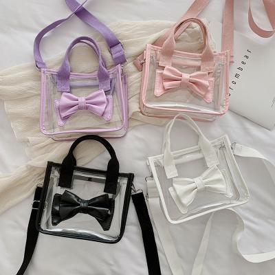 China 2021 New High Quality Tote Bag For Women Cute Designer Bag Large Fashion Clear Shopping Transparent Handbag Beach PVC Waterproof Shoulder Bag for sale