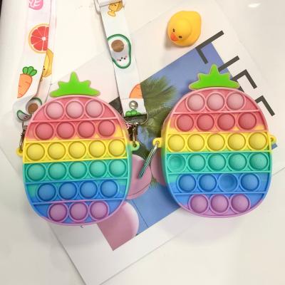 China 2021 Hot Funny Sensory Squishy Autism Rainbow Push Bubble Bubble Reliver Kids Handbag Toys Reliver Handbag Toys High Quality 2021 High Quality Pushing Antistress Toy for sale