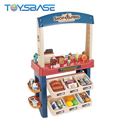 China Plastic Shopping Cash Register Toy Supermarket Role Play Set For Kids for sale