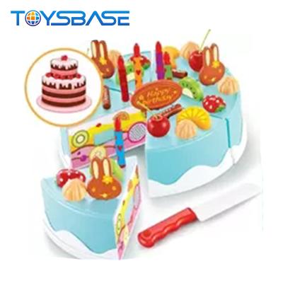 China Simulation 37 PCS DIY Children's Kitchen Set Toy Plastic Birthday Cake for sale