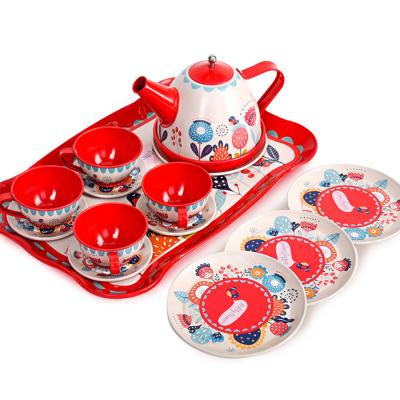 China Juguete Plastico New Product Plastic Girl Pretend Game Toys 13 PCS Tea Sampler Cup Set for sale