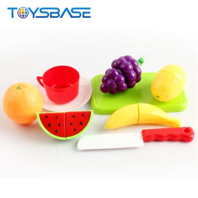 China New Plastic Kids Pretend Play Food Set Mini Cutting Fruits Toy for sale