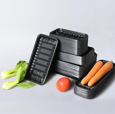 Κίνα Disposable Plastic PET Food Packaging Tray Custom Black Transparent For Meat Vegetable προς πώληση