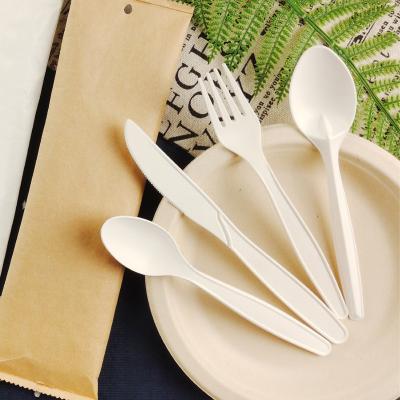 China Cutelaria Compostable descartável Ecofriendly do grupo da colher e da faca da forquilha dos utensílios de mesa do PLA à venda