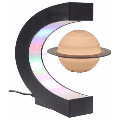 China ABS Led Lighting Creative Constellation Lamp Levitation Saturn 3d Globe Magnetic Floating Light for sale