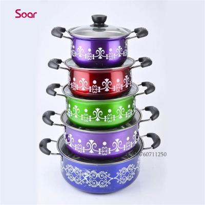 China Wholesale 10pcs Viable Gift Set Large Stainless Steel Cooking Pots For Sale for sale