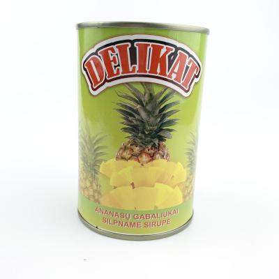 China New Canned Culture Preservation Process Canned Light Heavy Cube Pineapple Slices In Syrup Treat Cut 565 Gram Cheap Price for sale