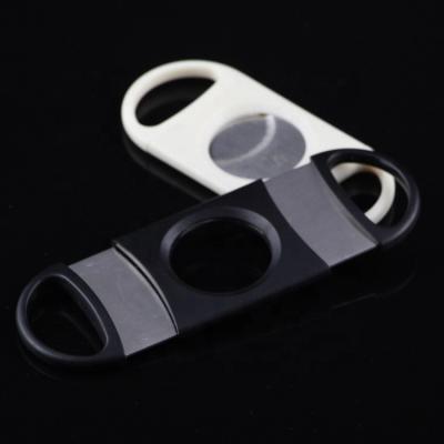 China Durable Commercial Steel V Shaped Double Blades Plastic Cigar Cutter Scissors for sale