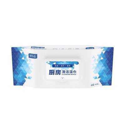 China Cleaning Disposable Spunlace Nonwoven Cleaning Wipes 40 pcs Household Kitchen Cleaning Wipes for sale