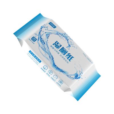 China Cleaning Eco-friendly Toilet Wet Tissue Flushable Moist Towelette Wood Pulp Paper for sale