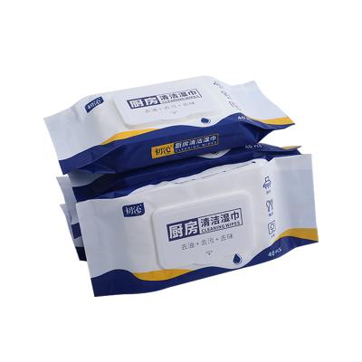 China Cleaning Wholesale Oem Kitchen Cleaning Wipes Disinfecting Wet Wipes For Personal Cleaning Disposable Non-woven Kitchen Wipes hold Ues for sale