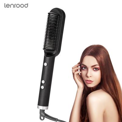 China Hotel Lenrood Hair Straightener Broom Heat Insulation LRJ-1021 Multifunctional 3 in 1 Hair Straightener Ceramic Comb for Home Use for sale